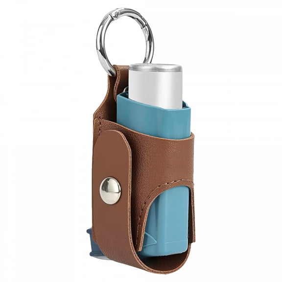 GASTROPOD Inhaler Case Keychain Inhaler Spacer Holder Case With Metal Buckle Lightweight And Protective PU Leather Case For Inhaler For Travel Daily Use School And Hiking