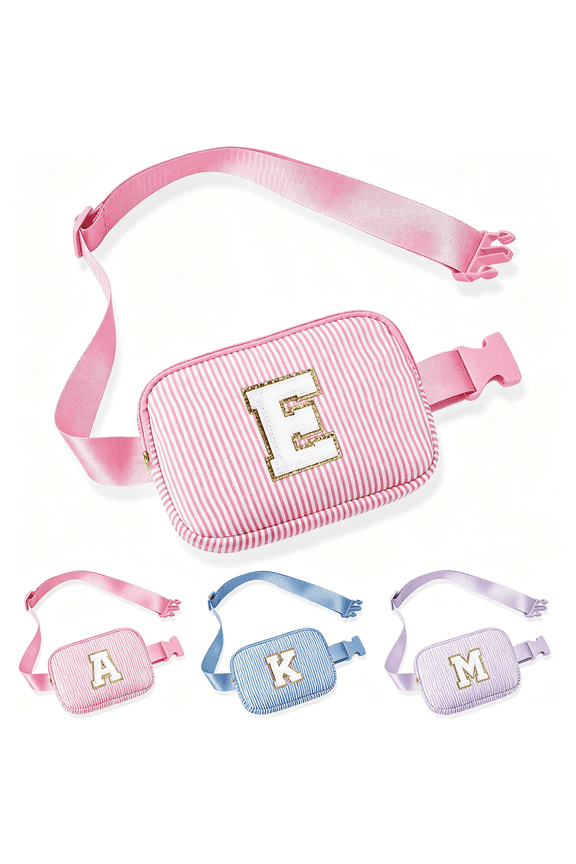 Initial Crossbody Bag Belt Bag,Fanny Pack Birthday Gifts for Daughter Sister Friends,Gifts for Girls,Personalized Gift for Women,Belt Bag Fanny Pack,Pink E