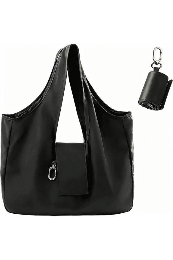 Keychain Tote Bag,Foldable & Reusable Mini Bags with Key Ring,Waterproof Expandable Handbag for Daily
