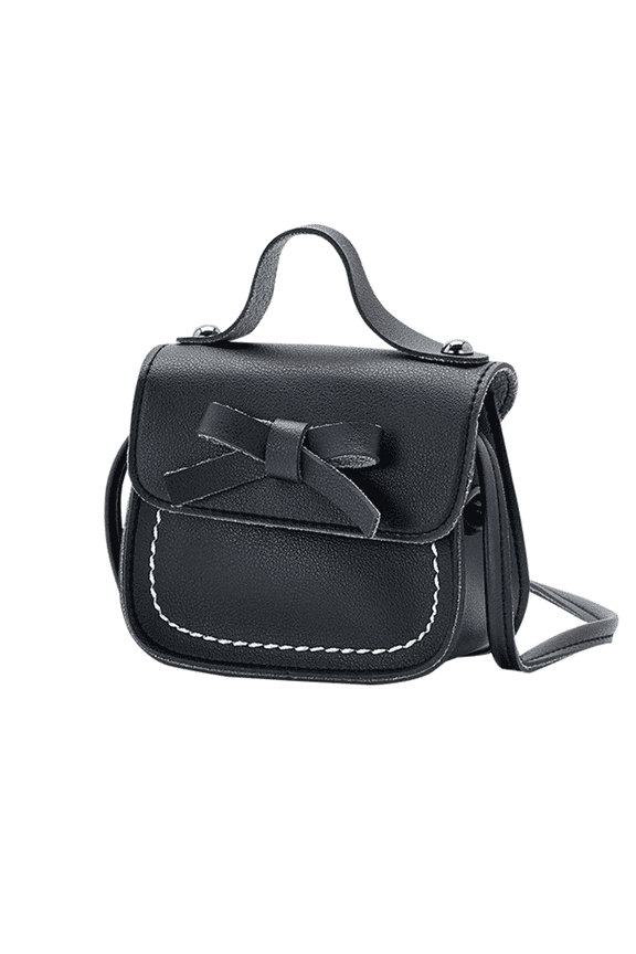 Kids Purse Pu Material Kids Crossbody Bag Large - Capacity Storage Girls Purse Black