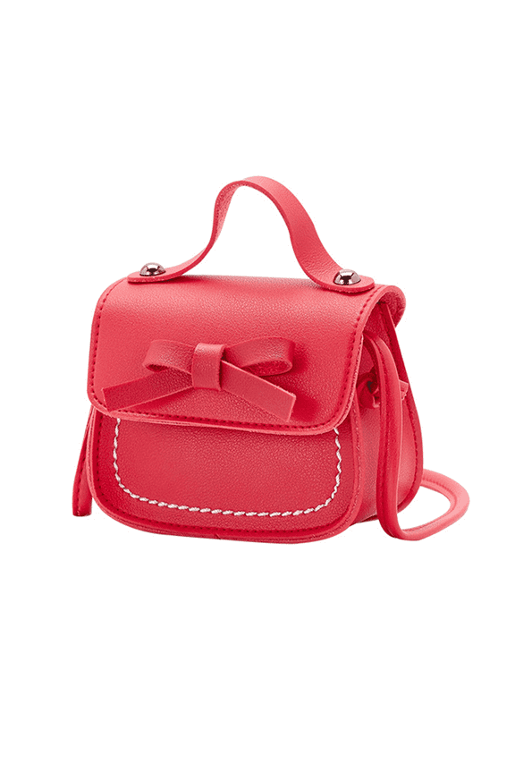 Kids Purse Pu Material Kids Crossbody Bag Large - Capacity Storage Girls Purse Red