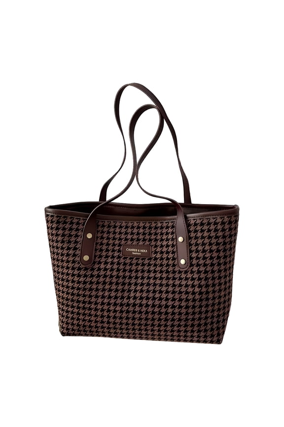 Laptop Tote Bag Womens Lightweight Canvas Leather Handbag Work Casual Shoulder Satchel Coffee