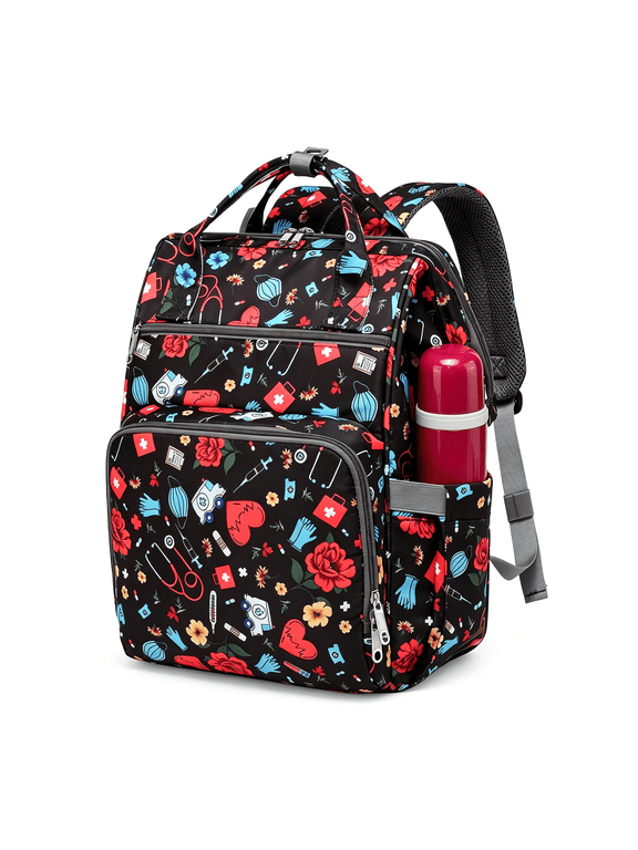 Large Backpack Purse for Women-10.6"L X 7.6"W X 16.4"H,20L Capacity,2 Compartments and 12 Pockets,Holds Up to 15.6" Laptop Nursing Bag