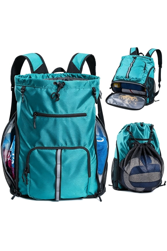 Large Beach Backpack Waterproof Sandproof-Oversized Drawstring Pool Bag with Shoe Compartment for Toiletries,Towels,Gym,Travel