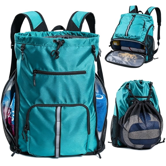 GASTROPOD Large Beach Backpack Waterproof Sandproof-Oversized Drawstring Pool Bag with Shoe Compartment for Toiletries,Towels,Gym,Travel