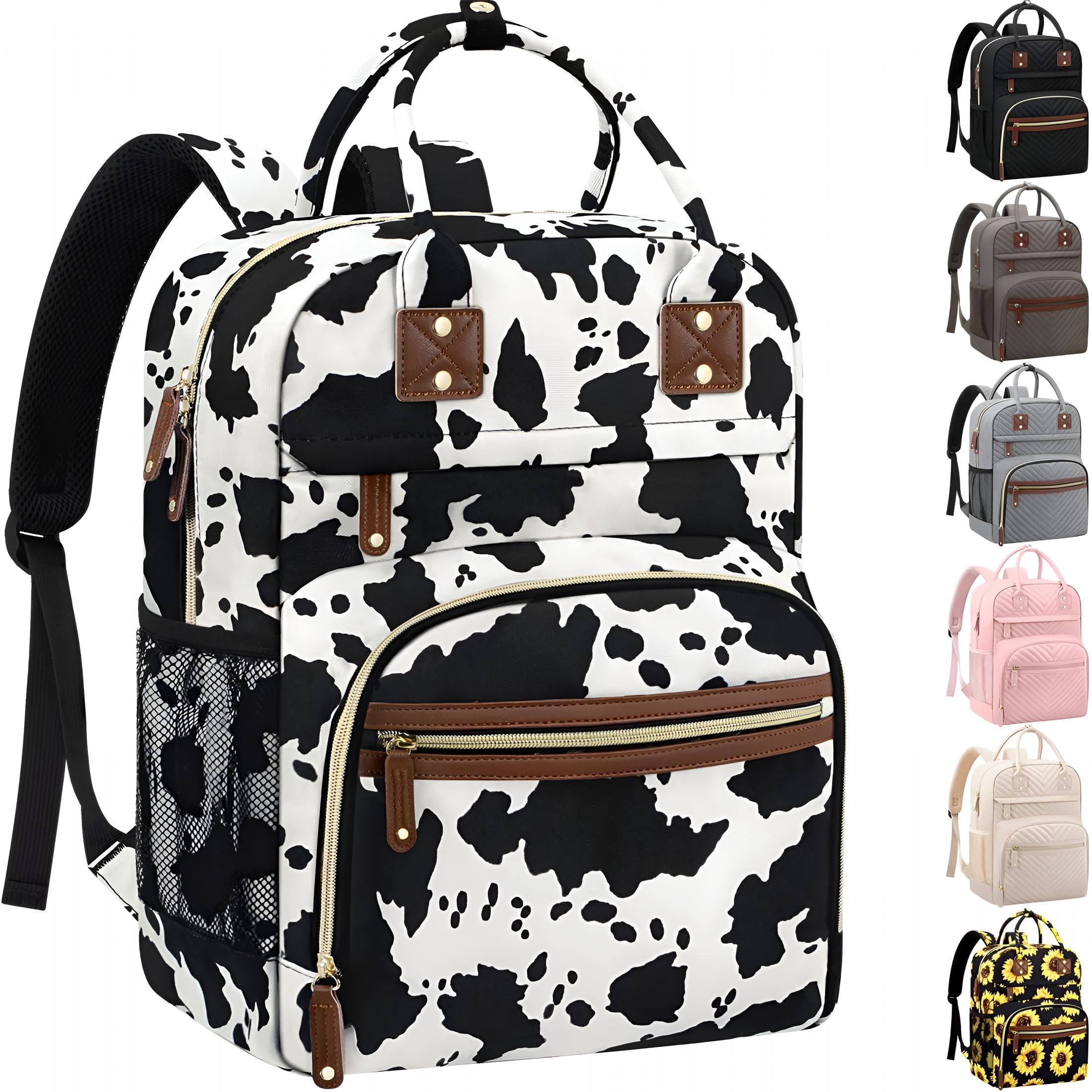 GASTROPOD Large Capacity Baby Diaper Bag Backpack with Insulated Pockets,Waterproof,Stylish Cow Print Design,Suitable for Boys and Girls