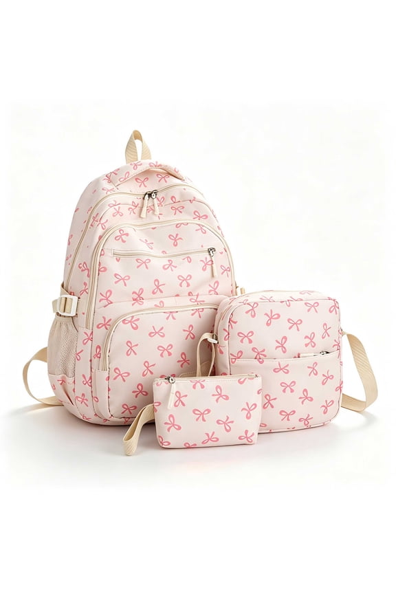 Large Capacity Backpack Student School Backpack Teen Lovely Bows Backpack
