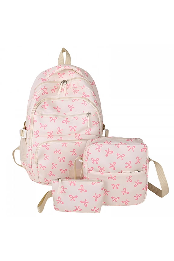 Large Capacity Backpack Student School Backpack Teen Lovely Bows Backpack