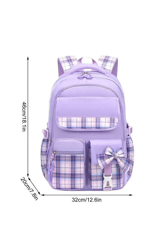 Large Capacity Waterproof Shoulder Bag - Lightweight Backpack with Bow Design and Multiple Pockets for Women,Travel,Shopping