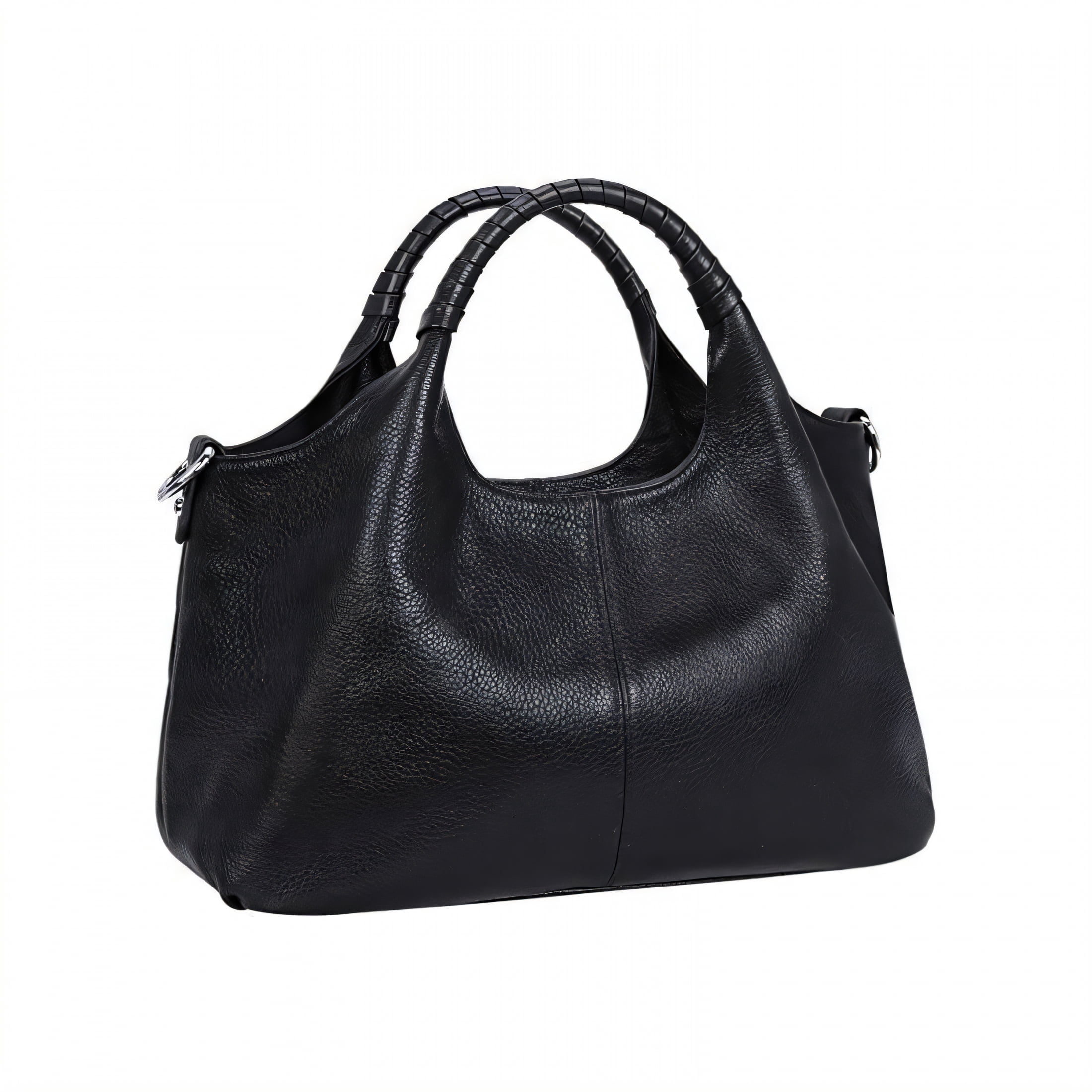AOMRCOL Large Crossbody Bags for Women, Dual Compartment Leather Purse, Black