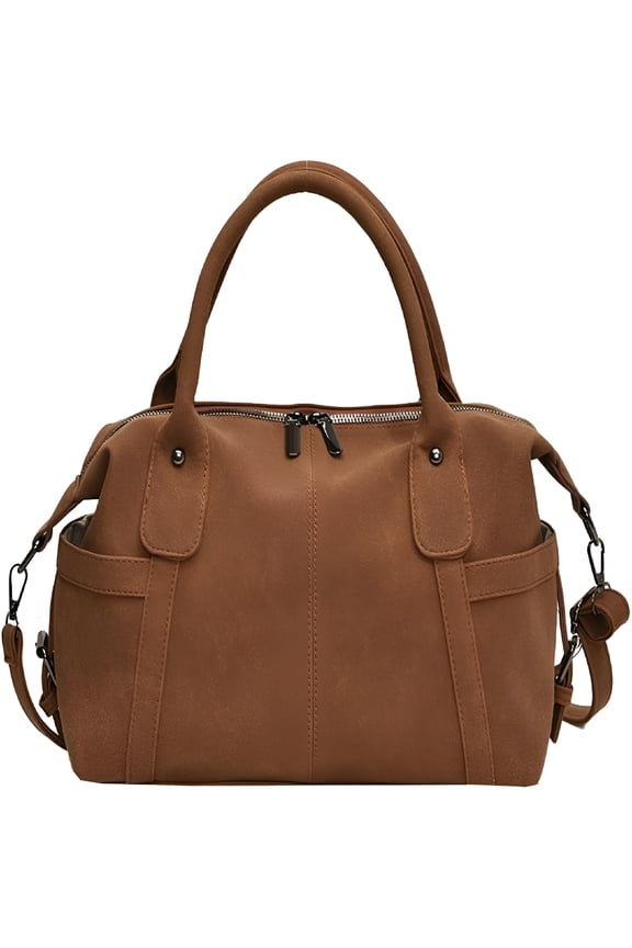 Large Suede Tote Bag for Women Satchel Shoulder Bag Crossbody Bag Top Handle Travel Handbag Pillow Purse Winter