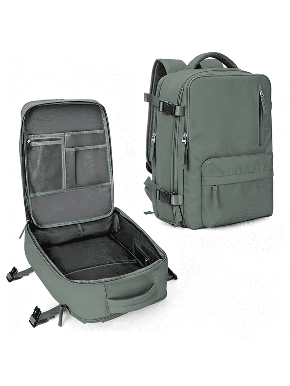 Large Travel Backpack Airplanes Carry on Laptop Waterproof Hiking Backpack Person Item Flight Approved Outdoor Sports Rucksack Casual Daypackmochila De Viaje Gym Traveling Bag Green