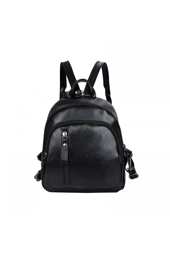 Leather Backpack Purse For Women Black Real Soft Leather Travel Convertible Ladies Shoulder Bag Mini Backpack for Women Light Weight Small Waterproof Backpack Purses Daily Backpack