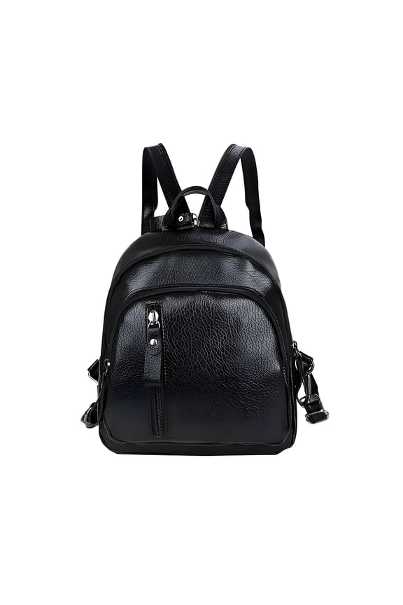 Leather Backpack Purse for Women Black Real Soft Leather Travel Convertible Ladies Shoulder Bag Mini Backpack for Women Light Weight Small Waterproof Backpack Purses