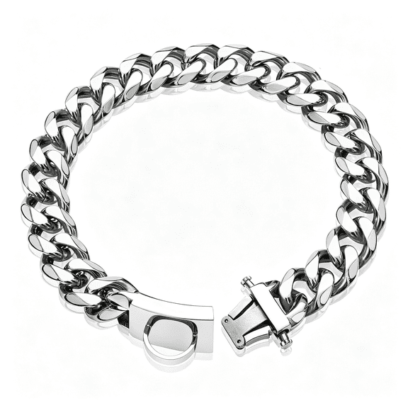 GASTROPOD Lifetime Dog Chain Collar Walking Metal Collar with Design Secure Buckle Cuban Link Strong Heavy Duty Chew Proof for Small Dogs(19Mm, 12") Dog Chain Collars