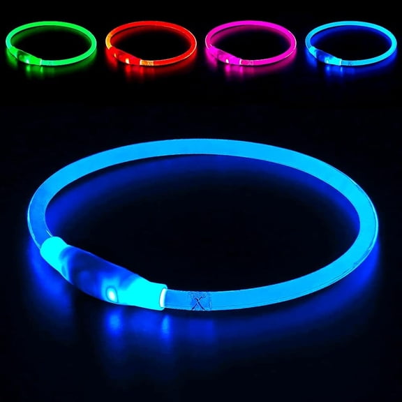 GASTROPOD Light Up Dog Collar, Usb Rechargeable Flash Dog Necklace Light, Pet Safety Collar Makes Your Beloved Dogs Be Seen at Night for Small Medium Large Dogs(Blue)