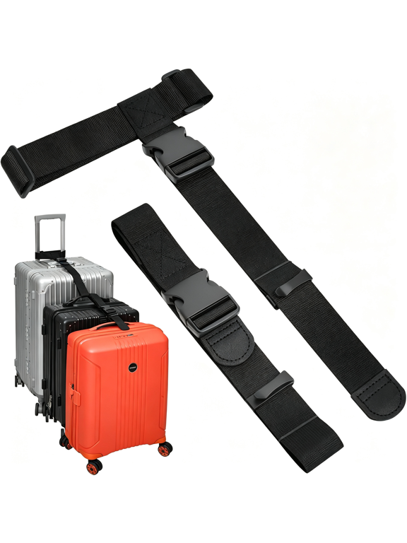 Luggage Connector Straps,Suitcase Straps to Connect 3 Suitcases Add a Bag,Luggage Straps for Suitcases Adjustable Belt Luggage Straps for Suitcases (Black,2 Pack)