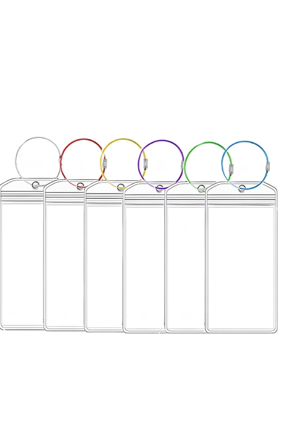 2026 New Luggage Tag Holder,6 Pcs Clear Waterproof Luggage Tags with Colorful Steel Loops,Reusable Luggage Labels,Accessories for Trip,Vacation,All Cruises for Travel,Backpack,Suitcase,Gift