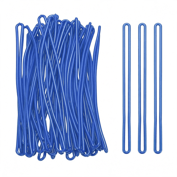 GASTROPOD Luggage Tag Loops,Pvc Luggage Straps Worm Loops- Fitting For(Bag Tags-Suitcase Label-Id Card)6 Inch&40 Pack&Blue Luggage Ties