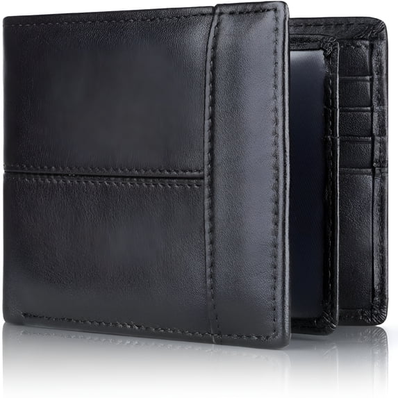 GASTROPOD Mens Wallet Rfid Blocking Leather Wallet for Men Bifold Wallets with 1 ID Window 16 Card Slot