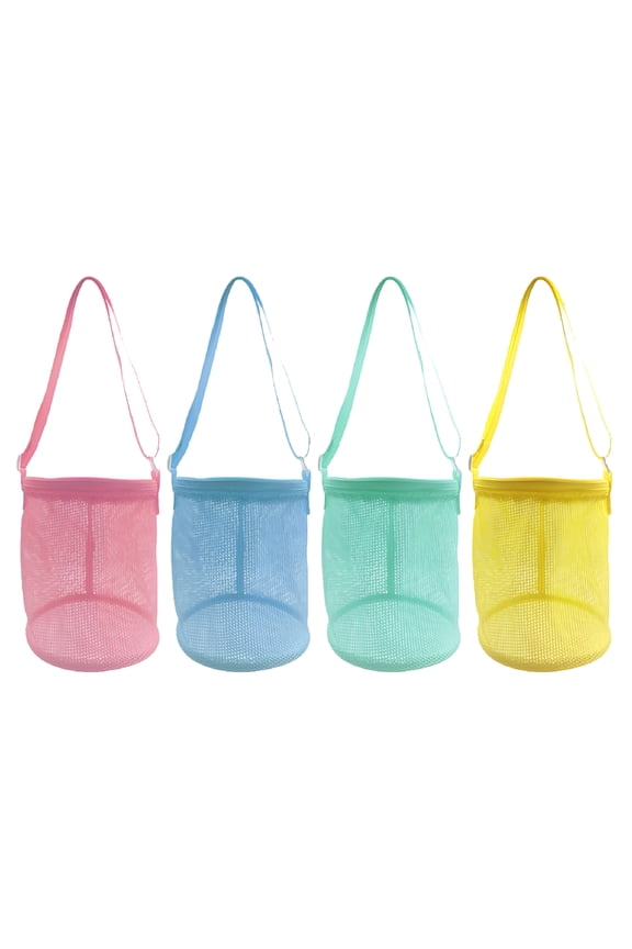 Mesh Beach Bag Shell Tote for Kids - 4pcs