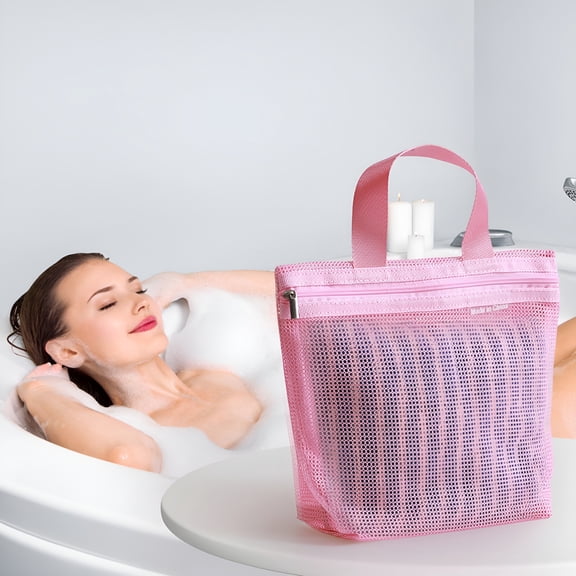 GASTROPOD Mesh Shower Caddy Bag, Portable Small Hanging Toiletry Tote Bag, Quick Dry Bath Bag, Waterproof Bath Organizer for College Dorm, Beach, Gym, Swimming Pool, Yoga and Travel
