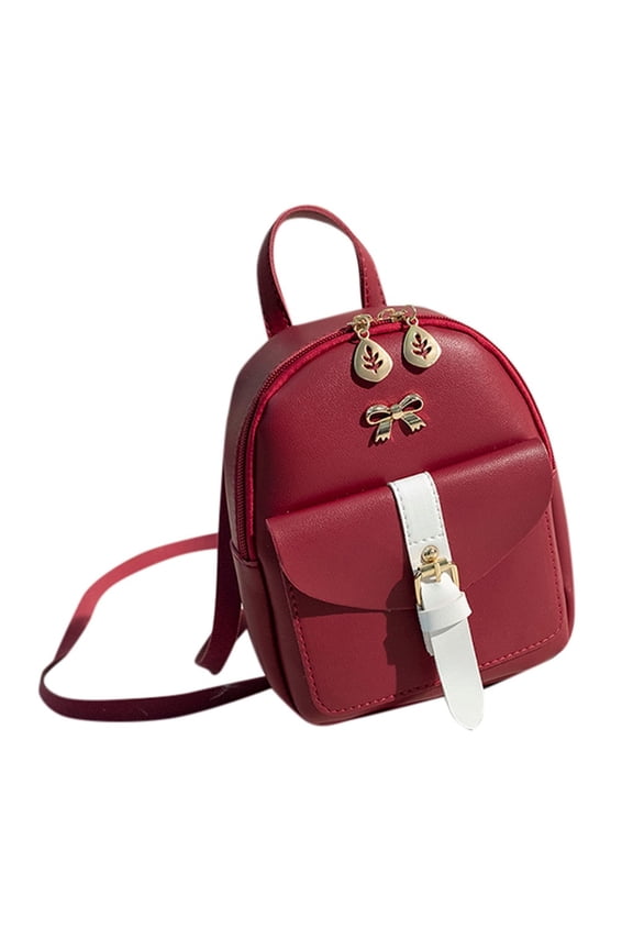 Mini Leather Backpack for Women Fashion Shopping Daypack Purse College Students Top Handle Bags with Zip Pockets Drawstring Bag