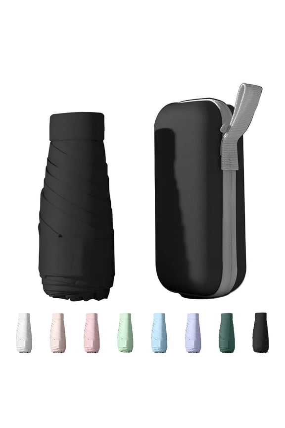 Mini Umbrella for Travel, Small Umbrella for Purse with Case for Sun and Rain, Sun Umbrella with UV Protection, Lightweight & Compact Umbrella