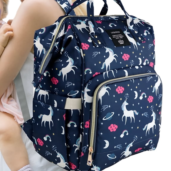 GASTROPOD Mommy Baby Diaper Bag Backpack for Boy Girl,Insulated Pocket Changing Nappy,Navy