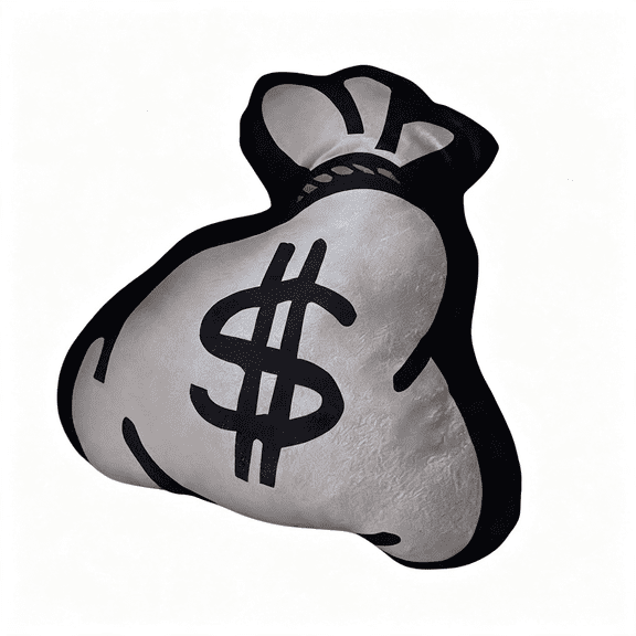 GASTROPOD Money Bag Plush Pillow, Funny Dollar Sign Cushion for Sofa, Bedroom | Great for Car Seats, Living Room Shelves, Office Chairs, Birthdays, Holidays, and Housewarming Gifts