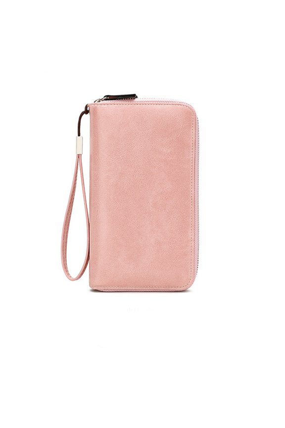 Multi-Functional Rfid Passport Wallet with Phone Pocket, Rfid Blocking Travel Passport Holder for Women Men, Holds Phones Passports Cash Cards Boarding Passes for Travel (Pink)