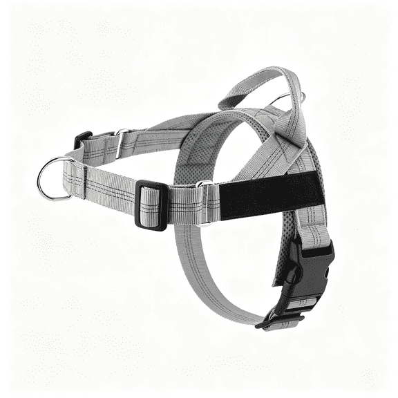 GASTROPOD No-Pull Dog Harness for Comfortable Walking&Training,Chafe-Resistant Webbing with Adjustable Neck&Chest,Heavy-Duty D-Ring,Reflective,Ideal for Daily Outdoor Adventures (Gray,M)