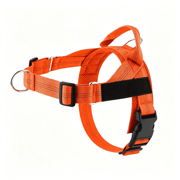 GASTROPOD No-Pull Dog Harness for Comfortable Walking & Training, Chafe-Resistant Webbing with Adjustable Neck & Chest, Heavy-Duty D-Ring, Reflective, Ideal for Daily Outdoor Adventures (Orange, Xs)