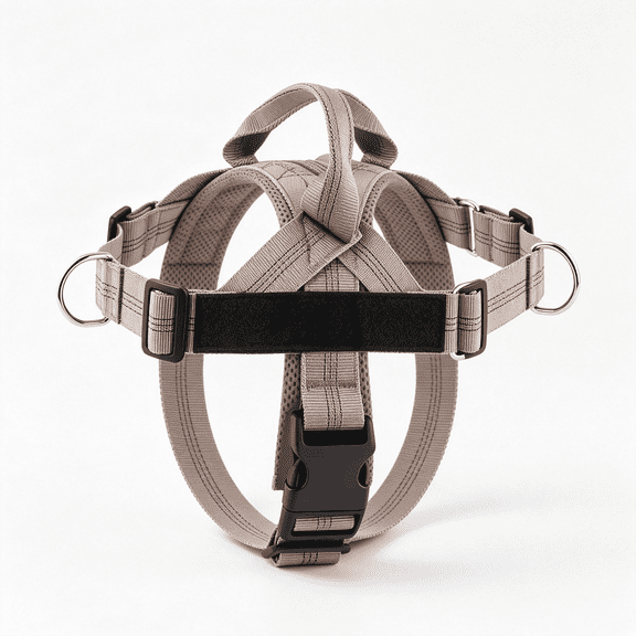 GASTROPOD No-Pull Dog Harness for Comfortable Walking&Training,Chafe-Resistant Webbing with Adjustable Neck&Chest,Heavy-Duty D-Ring,Reflective,Ideal for Daily Outdoor Adventures (Beige,L)