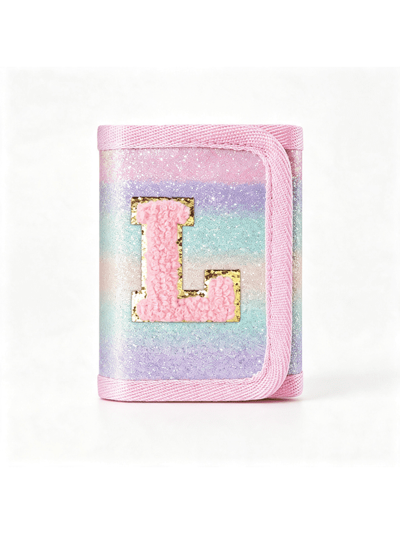 Novelty Wallets for Kids Girls Trifold Wallet with Magic Sticker Coin Pocket for Sport Teen Birthday&Christmas Gifts, Fun Kids Wallet Pink-L