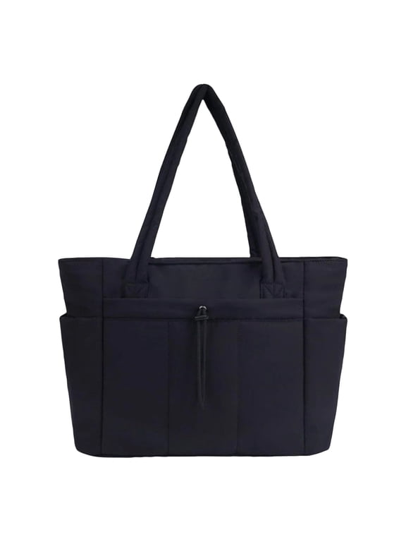Nurse Bag, Puffer Bag, 16X12X6 In, Small Tote Bag, Office Use, Weekend Travel, Black, Zipper Pocket, 1 Pc Work Medical Clinical Hospital Shoulder Purse