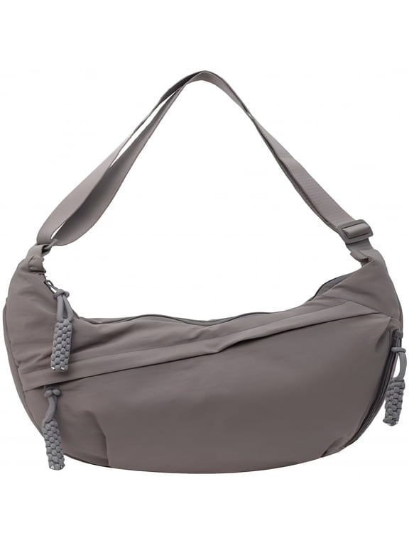 Nylon Crescent Crossbody Bag for Women, Lightweight Sling Shoulder Tote with Adjustable Strap, Multi Pocket Dumpling Purse for Travel Shopping Work Daily Use, Casual Handbag Gift