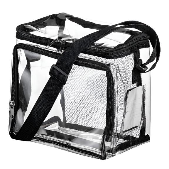 GASTROPOD PVC Transparent Lunch Bag With Adjustable Shoulder Strap Front Storage Grid Outdoor Picnic Bag Home Kitchen Supplies