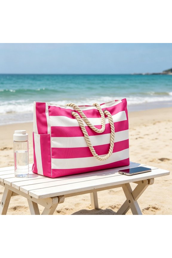 Personalized Beach Tote Bag for Women,Custom Embroidered Name Large Waterproof Sandproof Pool Swim Bag with Zipper Custom Embroidered Beach Tote Bag