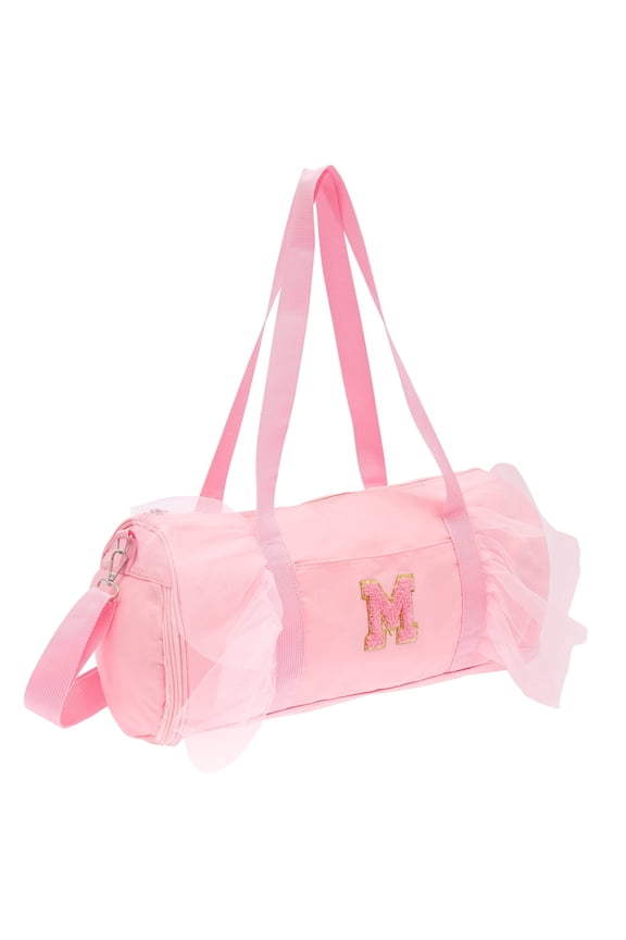Personalized Initial Dance Bag for Girl Gym Sport Yoga Cheer Dance Bags Present for Teen Girl Cute Letter Kids Ballet Bag Toddler Duffle Tote with Adjustable Shoulder Strap