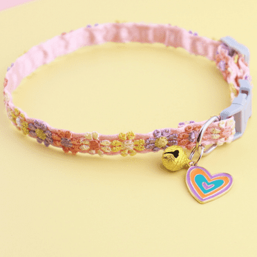 GASTROPOD Pet Collar,Artistic Colorful Lace Flower Pet Collar,Decorative Cat Collar with Bell,Versatile Puppy Collars,Soft Adjustable Collar for Dogs