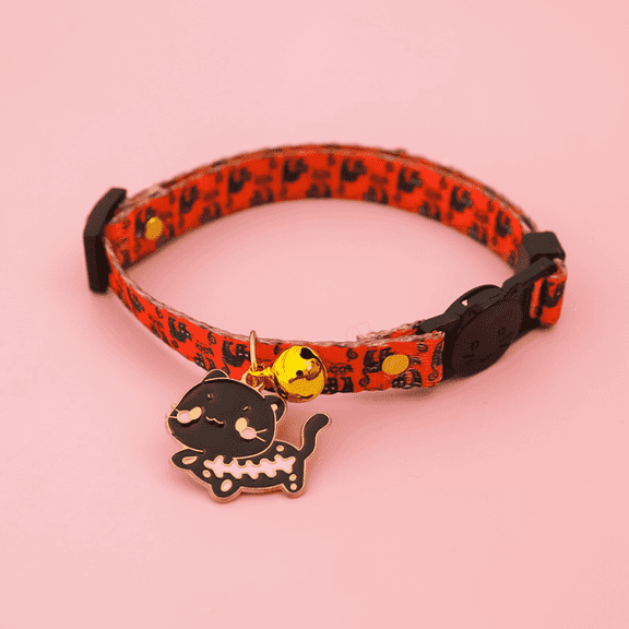 GASTROPOD Pet Collar,Colorful Collar with Pumpkin Design,Adjustable Safety Pet Collar for Fun