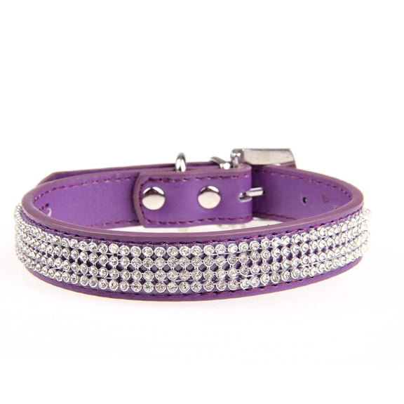 GASTROPOD Pet Collar Cone Puppy Collars Dog Rhinestone Purple