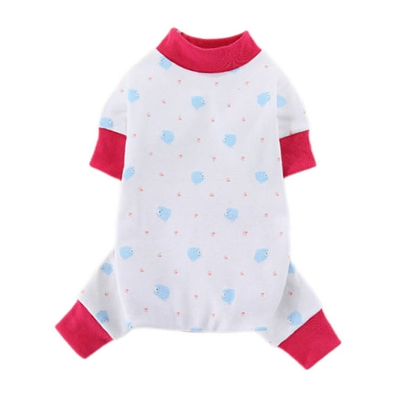 GASTROPOD Pet Dog Pajamas,Stylish Cartoon Prints and Ruffled Design Dog Costume,Breathable Cotton Fabric for Ultimate Softness Pet Jumpsuits,M