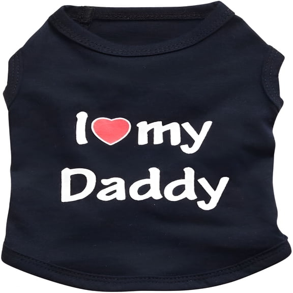 GASTROPOD Pet Dog T-Shirt I Love My Daddy Mommy Vest Costume Clothes for Small Puppy Cat Kitten Yorkshire Chihuahua Poodle Teacup Terrier Rabbit Baby Dogs
