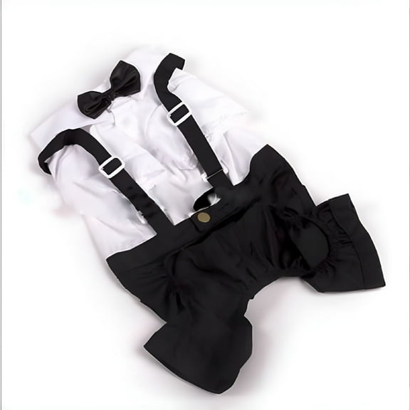 GASTROPOD Pet Dog Tuxedo Bow Tie Wedding Suit Clothing Puppy Costumes Clothes Apparel