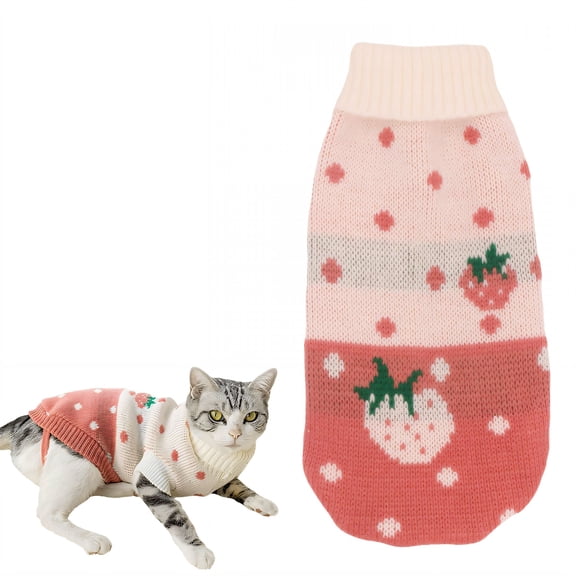GASTROPOD Pet Sweater for Cats & Medium Dogs, Feather-Soft Acrylic Knitted Pullover, Warm Winter Apparel for Outdoor Walks, Pink, Small