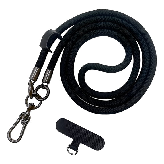 GASTROPOD Phone Lanyard Multi-Functional Phone Chain Adjustable 10mm Braided Cord for Men & Women Phone Strap Crossbody,Black1