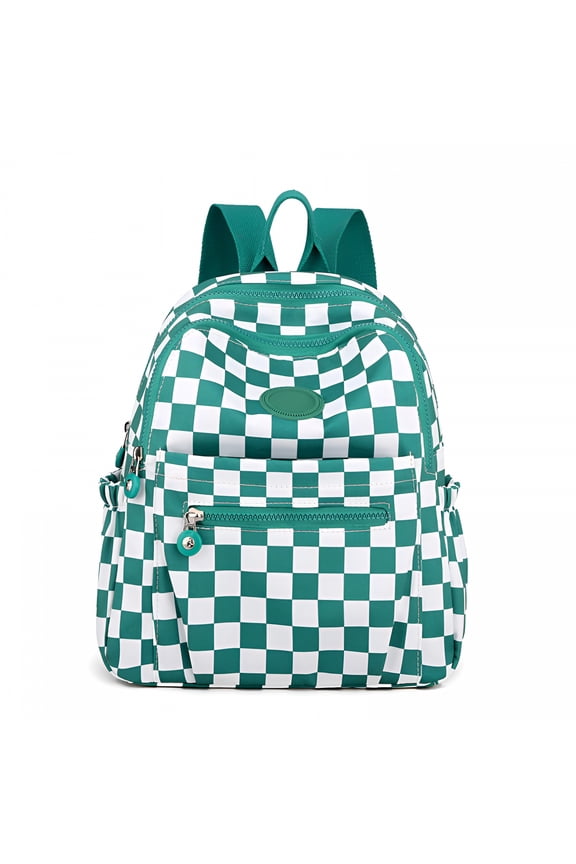 Plaid Check Anime Backpack - Back To School Supplies Student Mini Japanese Style Gingham Bag Daypack Bookbag