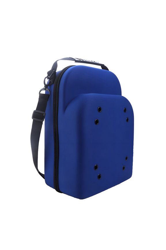 Portable Baseball Cap Carrier Case, Hard Shell Hat Protector Box for Travel, Breathable Cap Storage Bag with Handle and Smooth Zipper, Blue